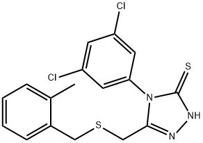 4-(3,5-dichlorophenyl)-3-[(2-methylphenyl)methylsulfanylmethyl]-1H-1,2,4-triazole-5-thione Struktur