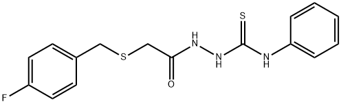 1-[[2-[(4-fluorophenyl)methylsulfanyl]acetyl]amino]-3-phenylthiourea Struktur