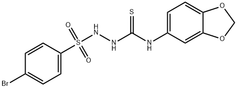 1-(1,3-benzodioxol-5-yl)-3-[(4-bromophenyl)sulfonylamino]thiourea Struktur