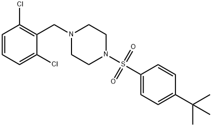 1-(4-tert-butylphenyl)sulfonyl-4-[(2,6-dichlorophenyl)methyl]piperazine Struktur