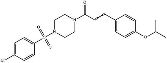 (E)-1-[4-(4-chlorophenyl)sulfonylpiperazin-1-yl]-3-(4-propan-2-yloxyphenyl)prop-2-en-1-one Struktur