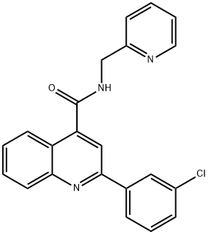 2-(3-chlorophenyl)-N-(pyridin-2-ylmethyl)quinoline-4-carboxamide Struktur