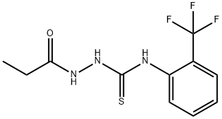 1-(propanoylamino)-3-[2-(trifluoromethyl)phenyl]thiourea Struktur