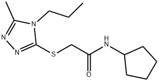 N-cyclopentyl-2-[(5-methyl-4-propyl-1,2,4-triazol-3-yl)sulfanyl]acetamide Struktur