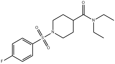 N,N-diethyl-1-(4-fluorophenyl)sulfonylpiperidine-4-carboxamide Struktur