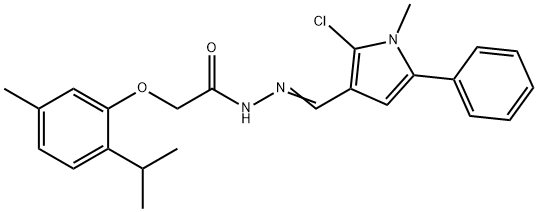 N-[(E)-(2-chloro-1-methyl-5-phenylpyrrol-3-yl)methylideneamino]-2-(5-methyl-2-propan-2-ylphenoxy)acetamide Struktur