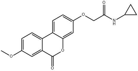 N-cyclopropyl-2-(8-methoxy-6-oxobenzo[c]chromen-3-yl)oxyacetamide Struktur