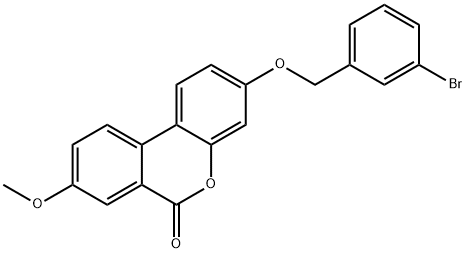 3-[(3-bromophenyl)methoxy]-8-methoxybenzo[c]chromen-6-one Struktur