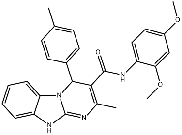 N-(2,4-dimethoxyphenyl)-2-methyl-4-(4-methylphenyl)-1,4-dihydropyrimido[1,2-a]benzimidazole-3-carboxamide Struktur