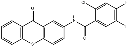 2-chloro-4,5-difluoro-N-(9-oxothioxanthen-2-yl)benzamide Struktur