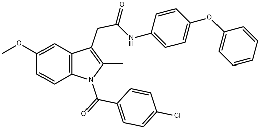 2-[1-(4-chlorobenzoyl)-5-methoxy-2-methylindol-3-yl]-N-(4-phenoxyphenyl)acetamide Struktur