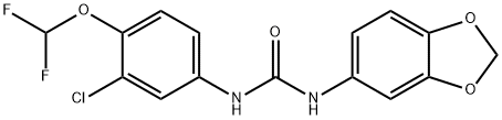 1-(1,3-benzodioxol-5-yl)-3-[3-chloro-4-(difluoromethoxy)phenyl]urea Struktur