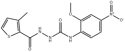 1-(2-methoxy-4-nitrophenyl)-3-[(3-methylthiophene-2-carbonyl)amino]urea Struktur