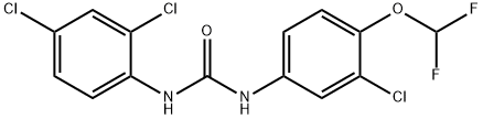 1-[3-chloro-4-(difluoromethoxy)phenyl]-3-(2,4-dichlorophenyl)urea Struktur