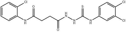 N-(2-chlorophenyl)-4-[2-[(3,4-dichlorophenyl)carbamothioyl]hydrazinyl]-4-oxobutanamide Struktur