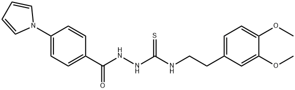 1-[2-(3,4-dimethoxyphenyl)ethyl]-3-[(4-pyrrol-1-ylbenzoyl)amino]thiourea Struktur