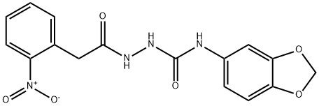 1-(1,3-benzodioxol-5-yl)-3-[[2-(2-nitrophenyl)acetyl]amino]urea Struktur