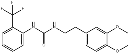 1-[2-(3,4-dimethoxyphenyl)ethyl]-3-[2-(trifluoromethyl)phenyl]urea Struktur