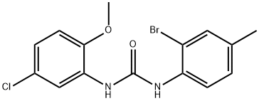 1-(2-bromo-4-methylphenyl)-3-(5-chloro-2-methoxyphenyl)urea Struktur