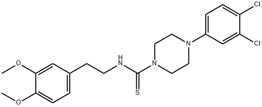 4-(3,4-dichlorophenyl)-N-[2-(3,4-dimethoxyphenyl)ethyl]piperazine-1-carbothioamide Struktur