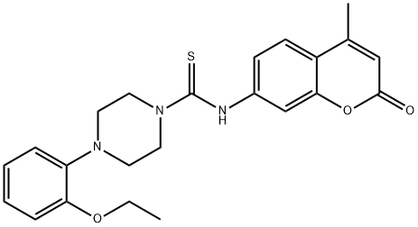 4-(2-ethoxyphenyl)-N-(4-methyl-2-oxochromen-7-yl)piperazine-1-carbothioamide Struktur