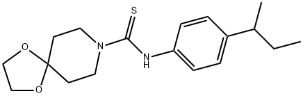 N-(4-butan-2-ylphenyl)-1,4-dioxa-8-azaspiro[4.5]decane-8-carbothioamide Struktur