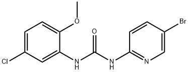 1-(5-bromopyridin-2-yl)-3-(5-chloro-2-methoxyphenyl)urea Struktur