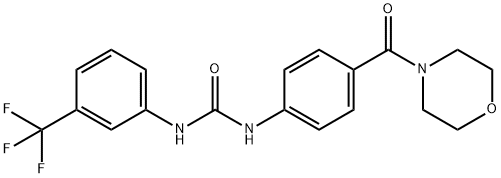 1-[4-(morpholine-4-carbonyl)phenyl]-3-[3-(trifluoromethyl)phenyl]urea Struktur