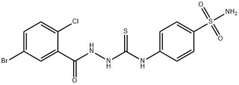 1-[(5-bromo-2-chlorobenzoyl)amino]-3-(4-sulfamoylphenyl)thiourea Struktur