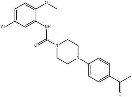 4-(4-acetylphenyl)-N-(5-chloro-2-methoxyphenyl)piperazine-1-carboxamide Struktur