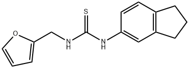 1-(2,3-dihydro-1H-inden-5-yl)-3-(furan-2-ylmethyl)thiourea Struktur