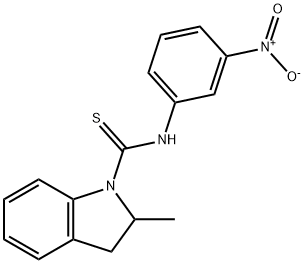 2-methyl-N-(3-nitrophenyl)-2,3-dihydroindole-1-carbothioamide Struktur