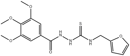 1-(furan-2-ylmethyl)-3-[(3,4,5-trimethoxybenzoyl)amino]thiourea Struktur