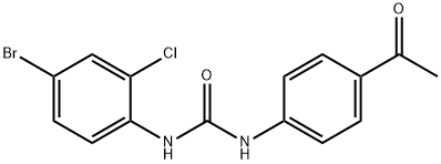 1-(4-acetylphenyl)-3-(4-bromo-2-chlorophenyl)urea Struktur