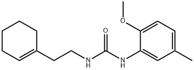 1-[2-(cyclohexen-1-yl)ethyl]-3-(2-methoxy-5-methylphenyl)urea Struktur