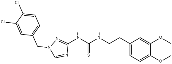 1-[1-[(3,4-dichlorophenyl)methyl]-1,2,4-triazol-3-yl]-3-[2-(3,4-dimethoxyphenyl)ethyl]thiourea Struktur