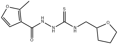 1-[(2-methylfuran-3-carbonyl)amino]-3-(oxolan-2-ylmethyl)thiourea Struktur