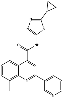 N-(5-cyclopropyl-1,3,4-thiadiazol-2-yl)-8-methyl-2-pyridin-3-ylquinoline-4-carboxamide Struktur