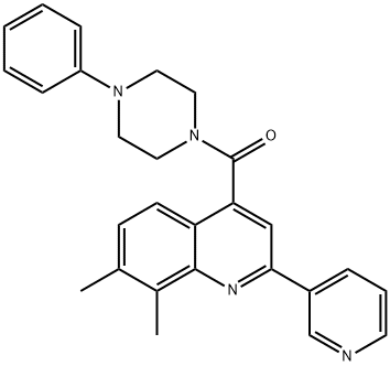 (7,8-dimethyl-2-pyridin-3-ylquinolin-4-yl)-(4-phenylpiperazin-1-yl)methanone Struktur