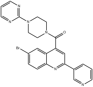 (6-bromo-2-pyridin-3-ylquinolin-4-yl)-(4-pyrimidin-2-ylpiperazin-1-yl)methanone Structure