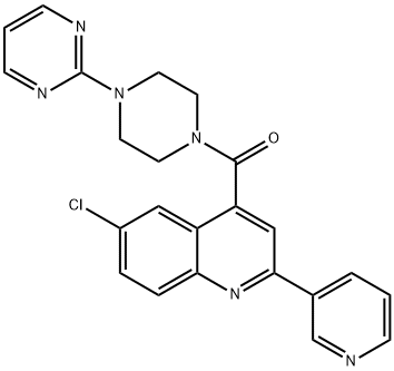 (6-chloro-2-pyridin-3-ylquinolin-4-yl)-(4-pyrimidin-2-ylpiperazin-1-yl)methanone Structure