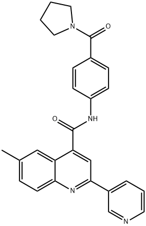 6-methyl-2-pyridin-3-yl-N-[4-(pyrrolidine-1-carbonyl)phenyl]quinoline-4-carboxamide Structure