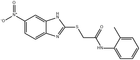 N-(2-methylphenyl)-2-[(6-nitro-1H-benzimidazol-2-yl)sulfanyl]acetamide Struktur