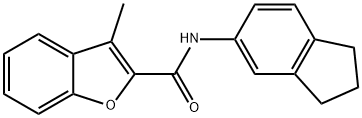 N-(2,3-dihydro-1H-inden-5-yl)-3-methyl-1-benzofuran-2-carboxamide Struktur