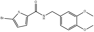 5-bromo-N-[(3,4-dimethoxyphenyl)methyl]thiophene-2-carboxamide Struktur