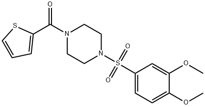 [4-(3,4-dimethoxyphenyl)sulfonylpiperazin-1-yl]-thiophen-2-ylmethanone Struktur