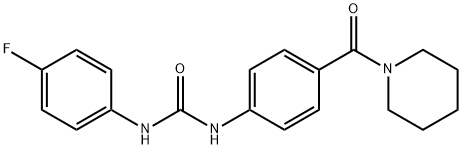 1-(4-fluorophenyl)-3-[4-(piperidine-1-carbonyl)phenyl]urea Struktur