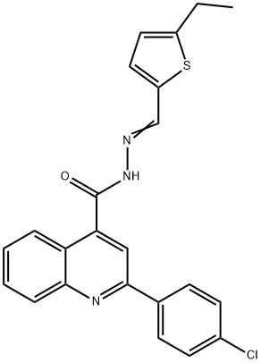 2-(4-chlorophenyl)-N-[(E)-(5-ethylthiophen-2-yl)methylideneamino]quinoline-4-carboxamide Struktur