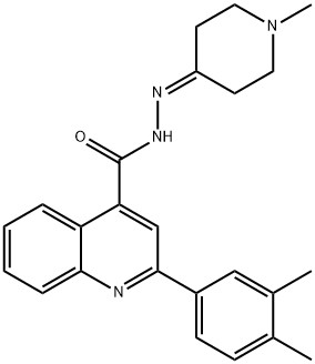 2-(3,4-dimethylphenyl)-N-[(1-methylpiperidin-4-ylidene)amino]quinoline-4-carboxamide Struktur