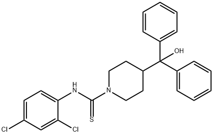 N-(2,4-dichlorophenyl)-4-[hydroxy(diphenyl)methyl]piperidine-1-carbothioamide Struktur